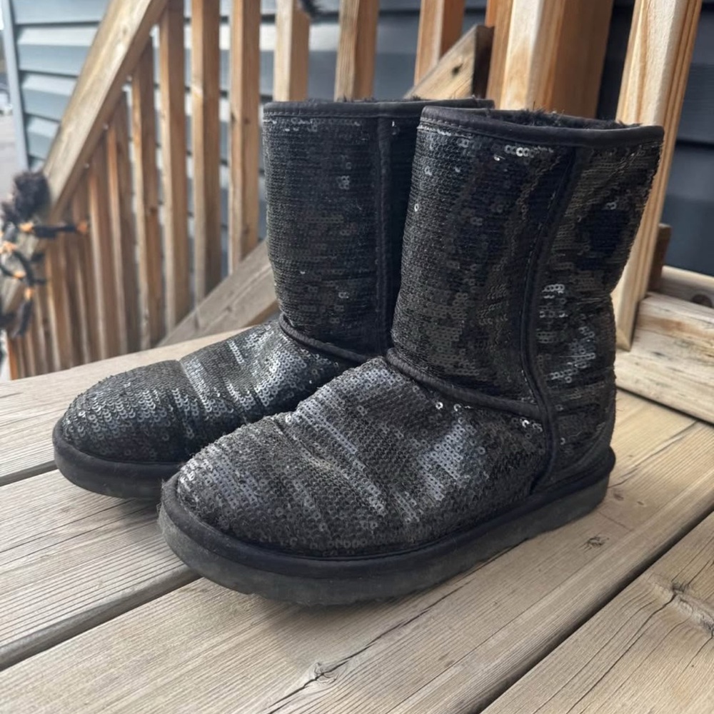 Sequin Black UGG Boots